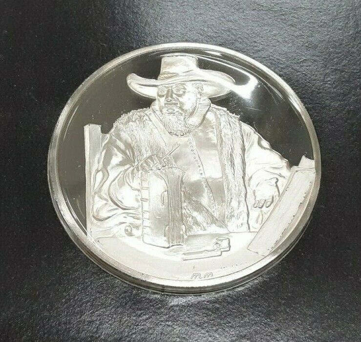 Franklin Mint Genius/Rembrandt PR .925 Silver Medal-Cornelis C. Anslo in Card