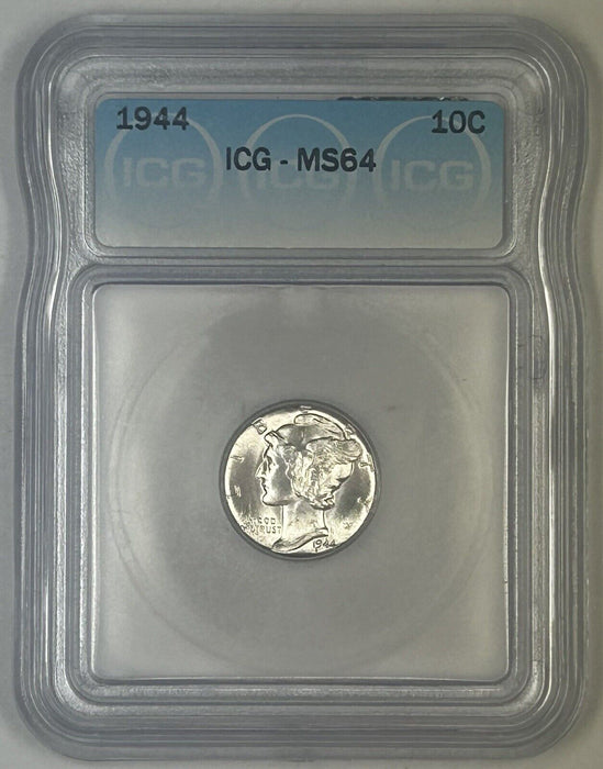 1944 Mercury Silver Dime 10c Coin ICG MS 64 (54) F