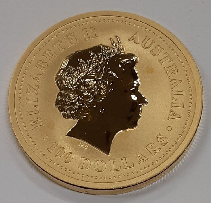 2002 Australia $100 Dollar 1 Ounce .9999 Gold Coin Lunar Series Year of Horse