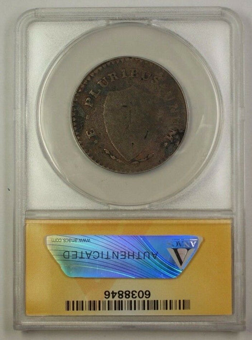 1787 US Colonial New Jersey Copper Large Planch. ANACS G-4 Details Corroded Bent