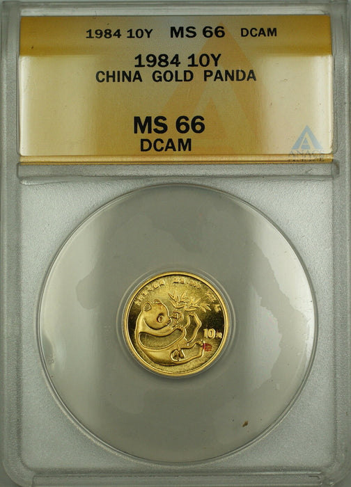 1984 China 10Y Yuan Gold Panda Coin ANACS MS-66 DCAM