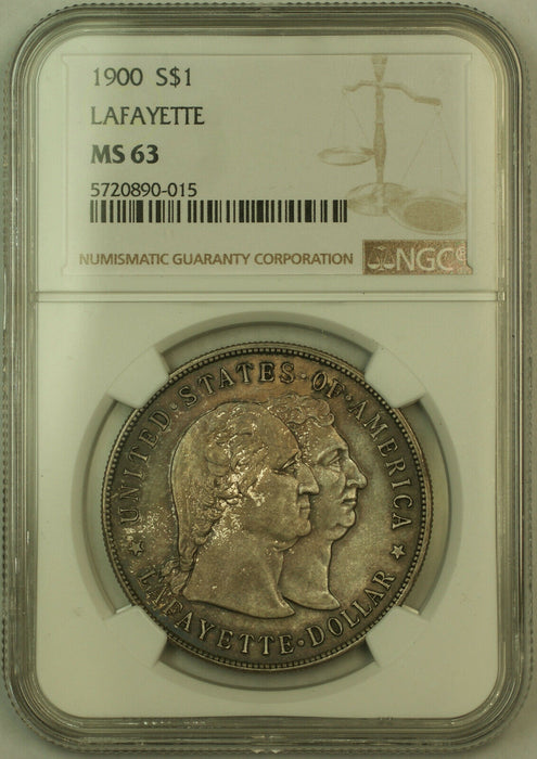 1900 Lafayette Commemorative Silver Dollar $1 NGC MS-63 Toned (KH)