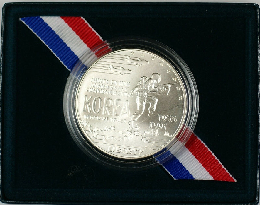 1991-D Korean War Commemorative Uncirculated UNC Silver Dollar $1 Coin as Issued