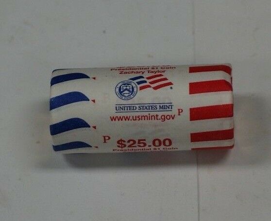 2009-P Zachary Taylor Presidential Dollar Roll BU 25 $1 Coins OBW Bank Wrapped