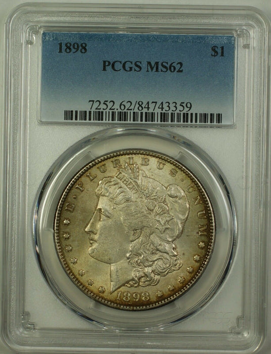 1898 Morgan Silver Dollar $1 PCGS MS-62 Toned (Better Coin) (16)