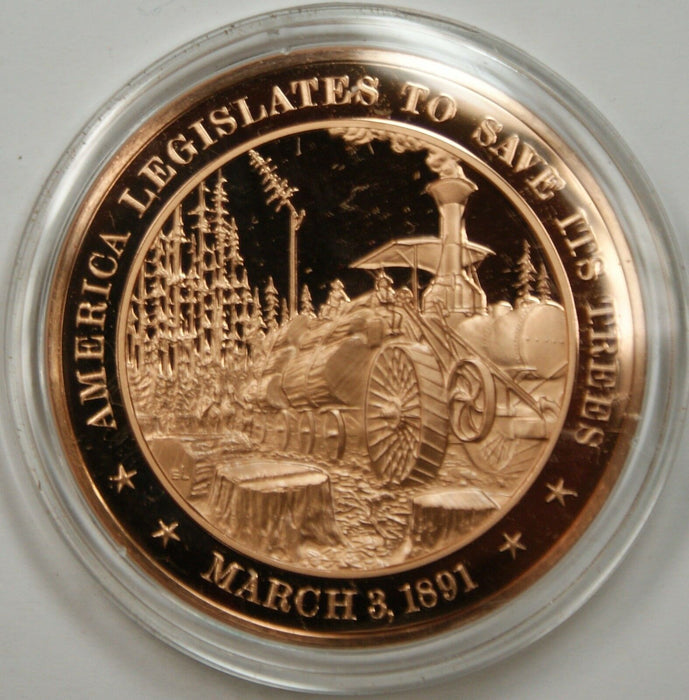 Bronze Proof Medal America Legislates to Save Its Trees March 3 1891