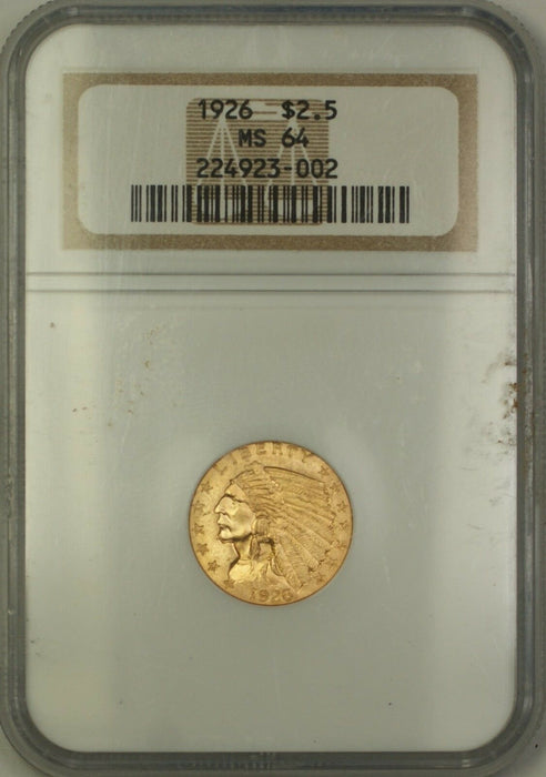 1926 $2.50 Indian Quarter Eagle Gold Coin NGC MS-64 Very Choice BU KRC