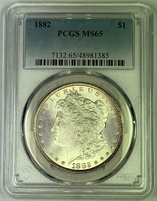 1882 Morgan Silver $1 Dollar Coin PCGS MS 65 (7)