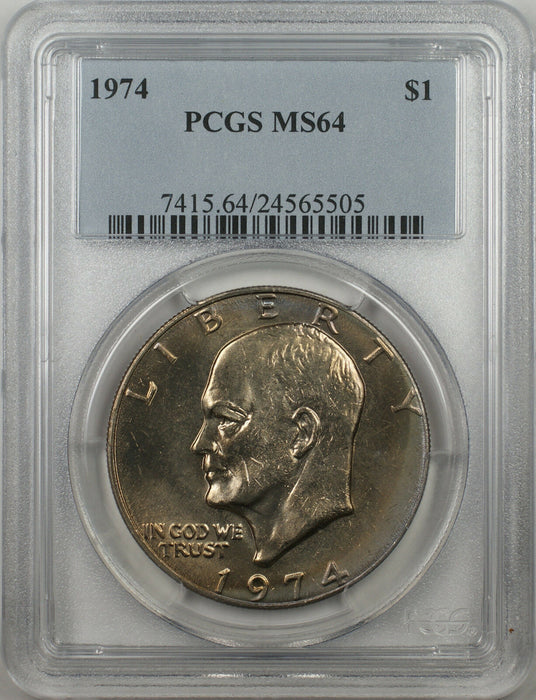 1974 Eisenhower Ike Dollar $1 Coin PCGS MS64 (BR-40 G)