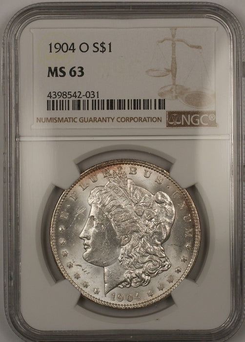 1904-O Morgan Silver Dollar $1 Coin NGC MS-63 (14b)