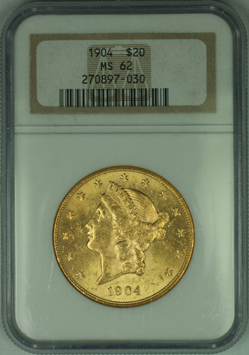 1904 $20 Liberty Double Eagle Gold Coin NGC MS-62