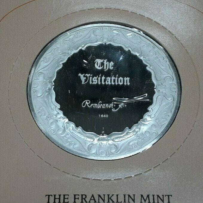 Franklin Mint Genius/Rembrandt PR .925 Silver Medal-The Visitation in Card