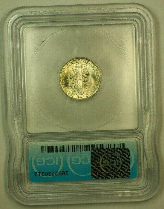 1942 Silver Mercury Dime 10c Coin ICG MS-65 T