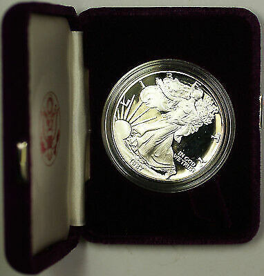 1987-S US Proof American Silver Eagle ASE Coin 1 Ounce W/OGP & COA