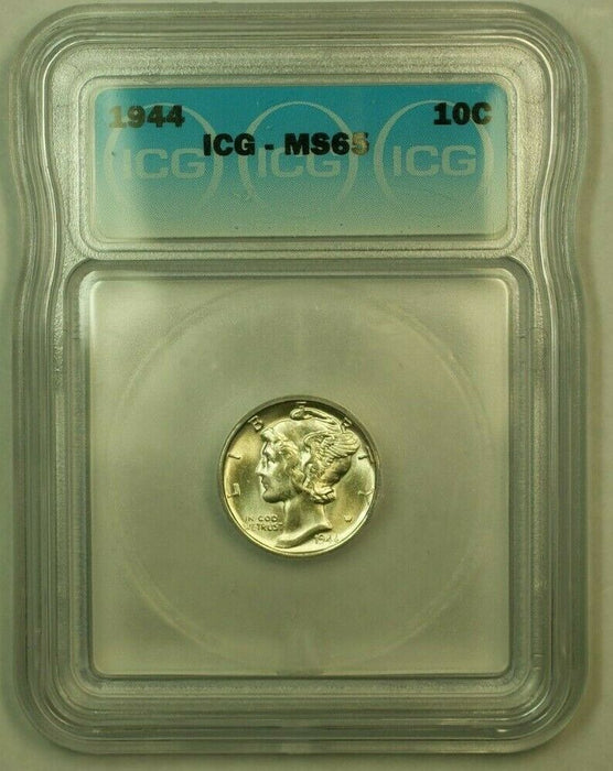 1944 Silver Mercury Dime 10c Coin ICG MS-65 FF