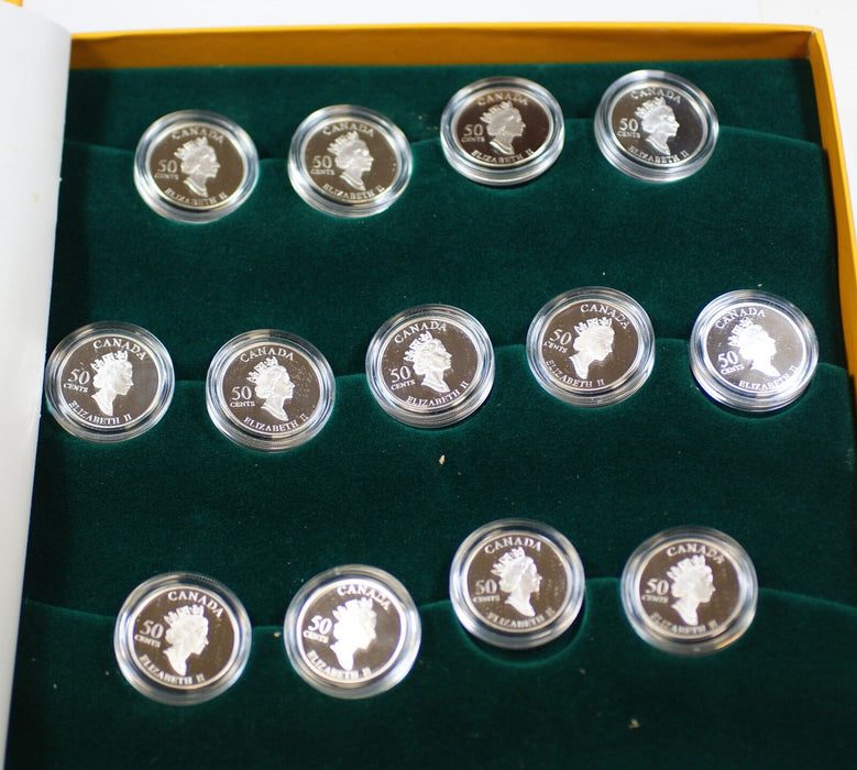 Festivals of Canada 50 Cent Proof Set- 13 Sterling Silver Proof Coins w/Box& COA