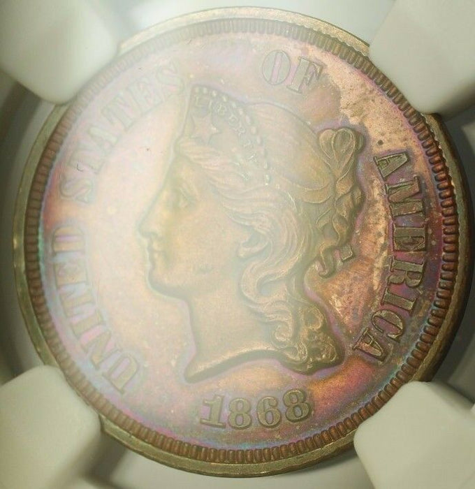 1868 Nickel Pattern Proof 5c Copper Coin NGC PF-61 BN Toned J-634 Judd WW