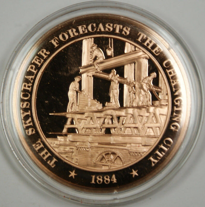Bronze Proof Medal The Skyscraper Forecasts the Changing City 1884