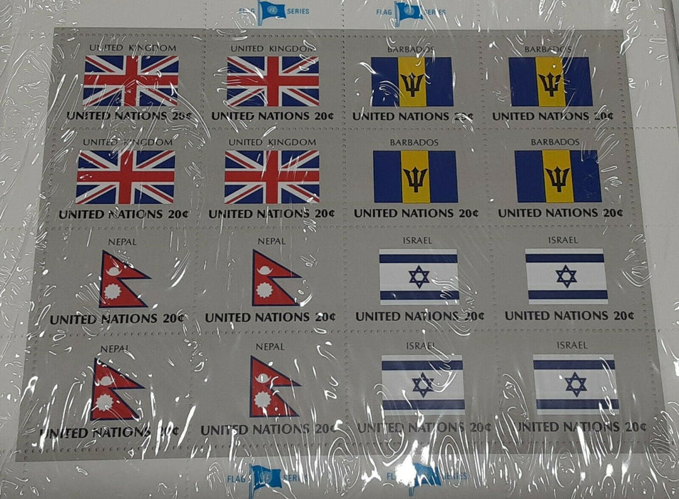 Flags of the United Nations Stamp Set- in Folder w/Booklet
