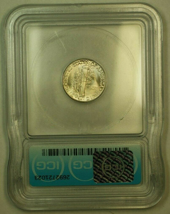 1945-D Silver Mercury Dime 10c Coin ICG MS-65 L