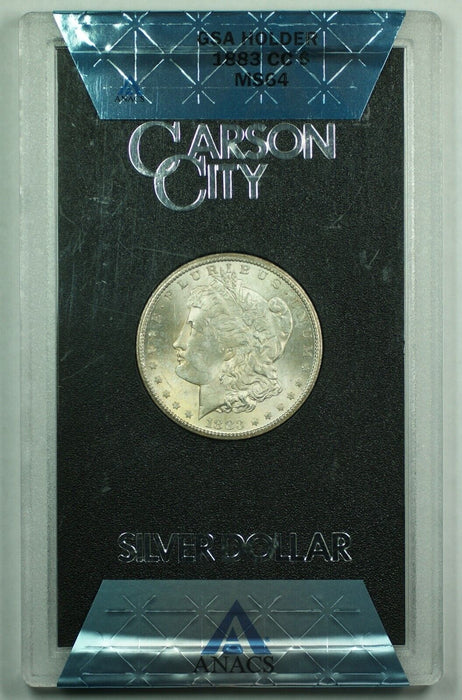 1883-CC GSA Hoard Morgan Silver Dollar $1 Coin ANACS MS-64 with Box & COA (106)
