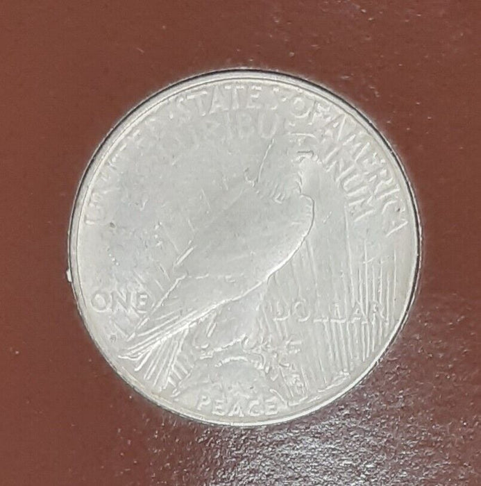 1923-S Peace Silver Dollar Coin - Circulated in Info Card - See Photos