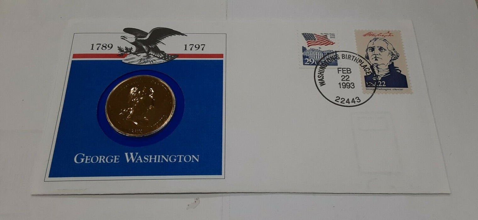 George Washington Presidential Medal in FDC - Hail to The Chiefs Collection