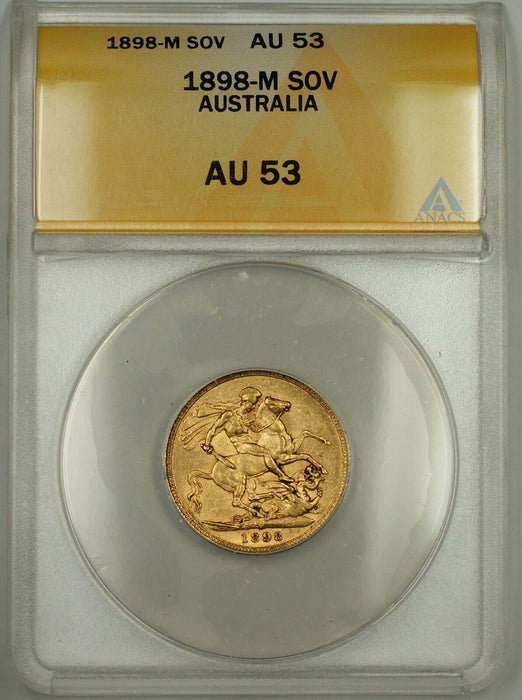 1898-M Australia Sovereign Gold Coin ANACS AU-53