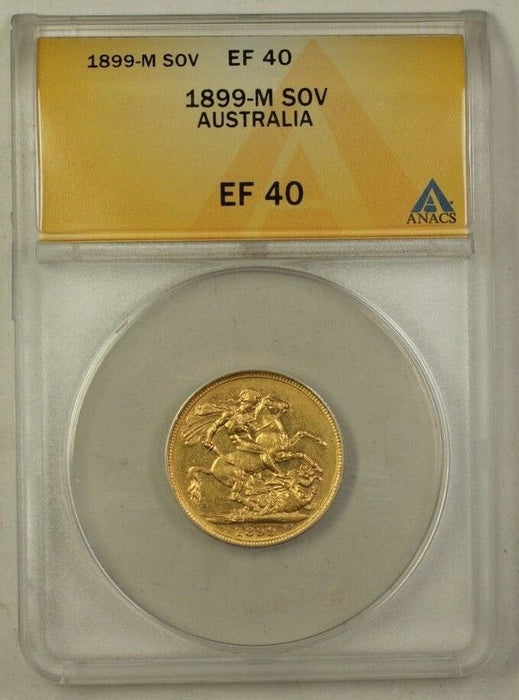 1899-M Australia Sovereign Gold Coin ANACS EF-40 Extra Fine