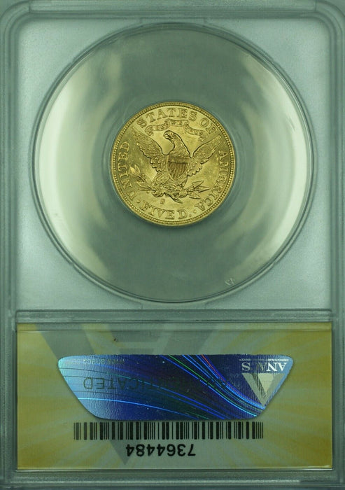 1901-S Liberty $5 Half Eagle Gold Coin ANACS AU-58