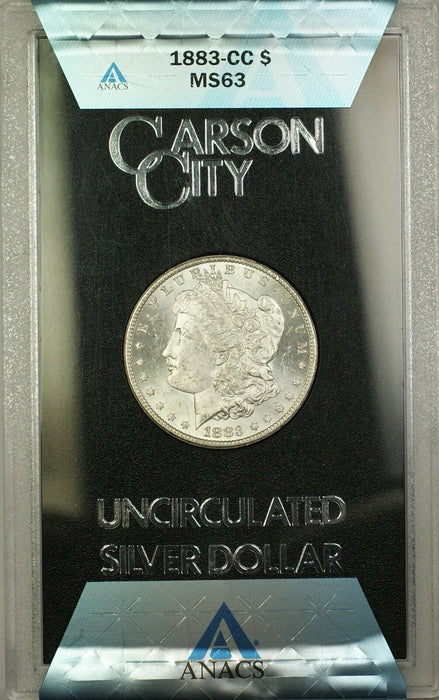 1883-CC GSA Hoard Morgan Silver Dollar $1 Coin ANACS MS-63 with Box & COA (U)