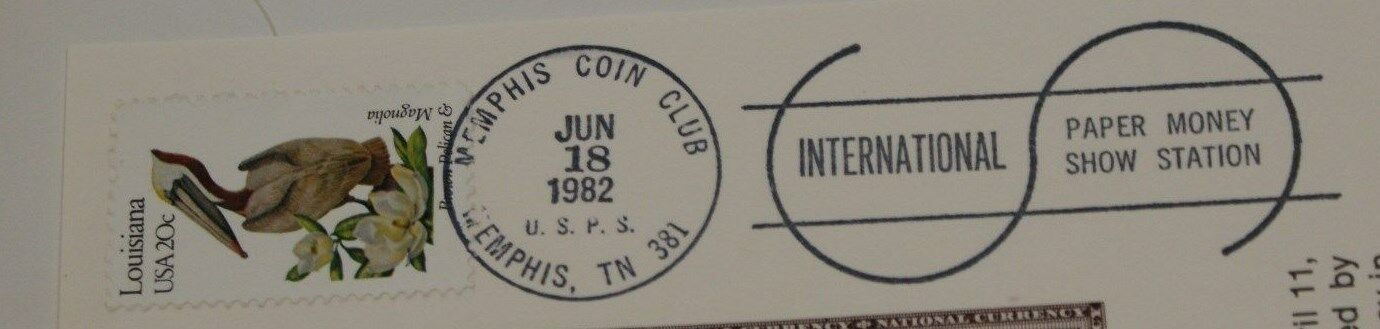 BEP souvenir card B 56 IPMS 1982 back 1882 $100 Brown Back national Show Cancel