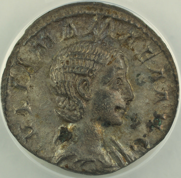 AD 222 Roman Silver Denarius Coin Julia Mamaea Rome Mint ANACS VF-35 AKR