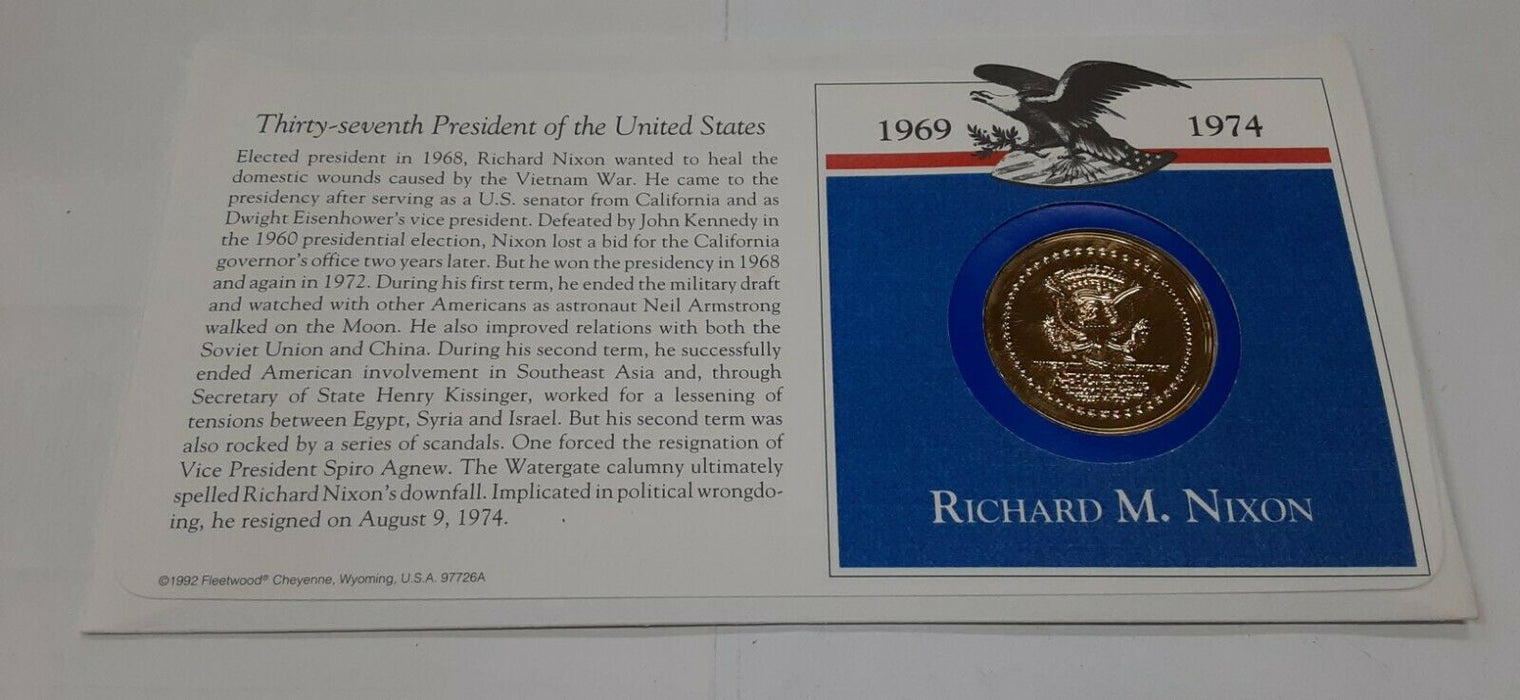 Richard M. Nixon Presidential Medal in FDC - Hail to The Chiefs Collection