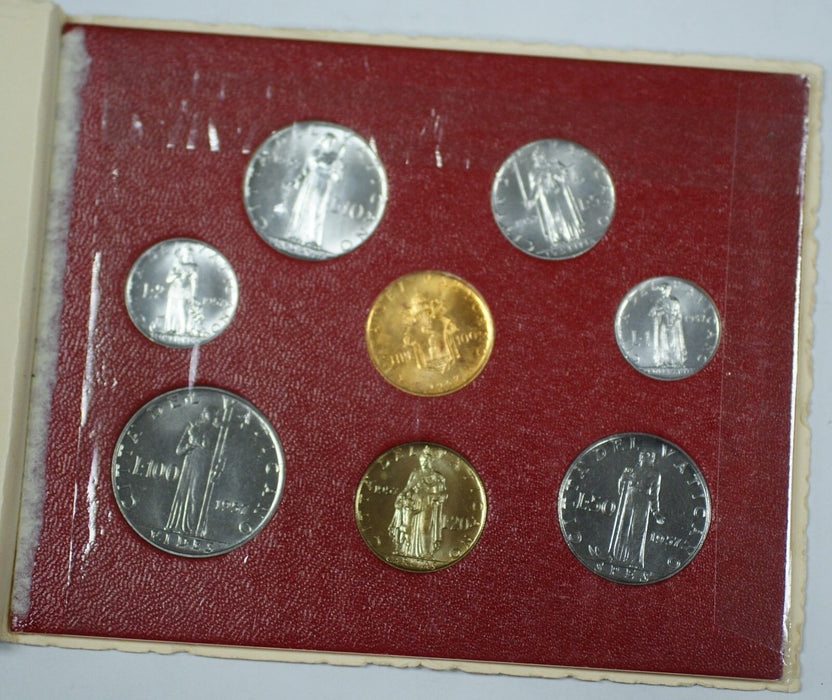 1957 Vatican Mint Set in Original Packaging With Very Scarce 100 Lira Gold Coin