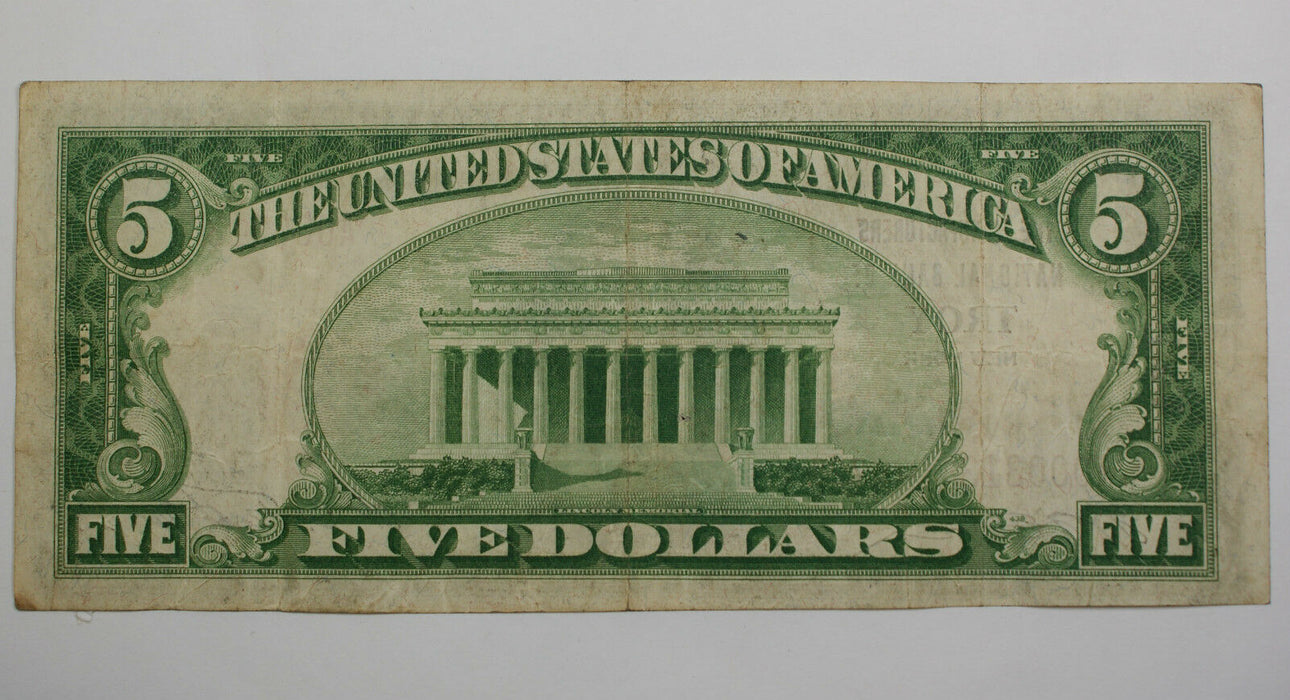 Series 1929 $5 National Currency Note, Manufacturers Bank Troy NY, 721