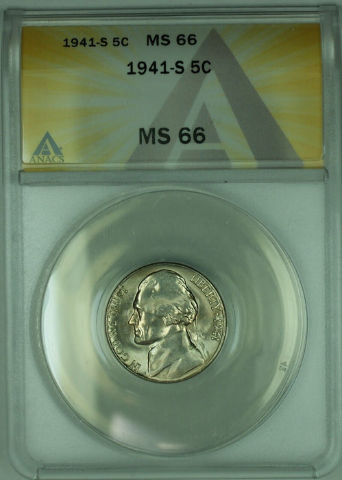 1941-S Jefferson Nickel 5C ANACS MS 66 (51)