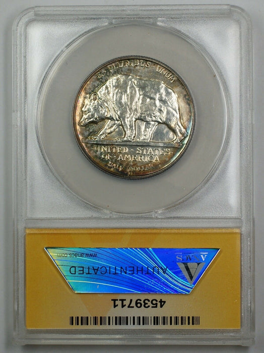 1925-S California Commem Silver Half ANACS MS 60 Details Cleaned (Better) Toned
