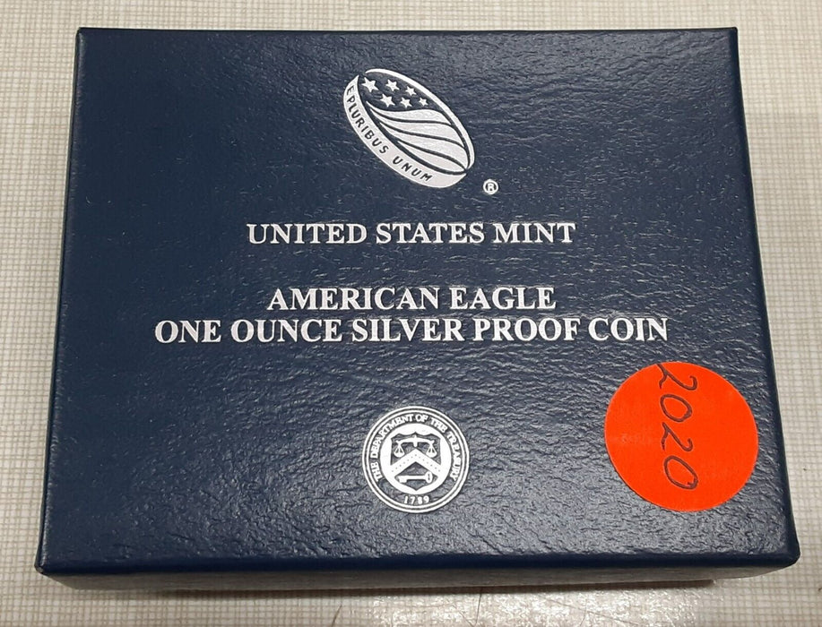 2020-W Proof American Silver Eagle 1 Oz Troy .999 Fine in OGP W/COA