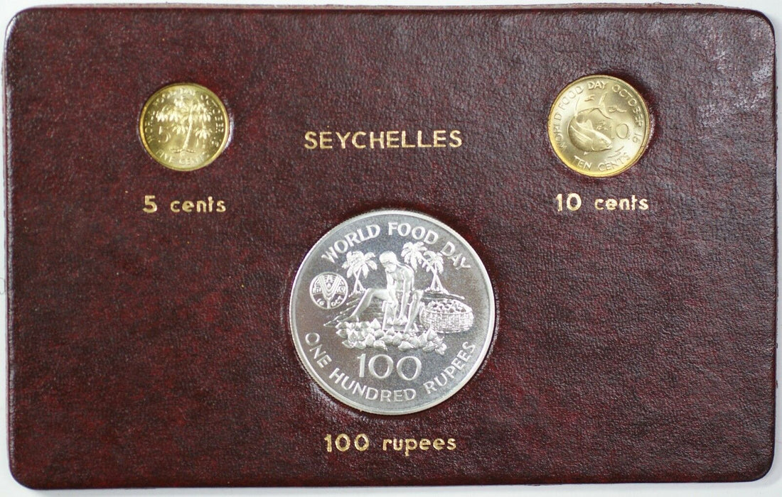 1981 FAO World Food Day October 16 Album Insert Seychelles 5 & 10 cent 100 rupee