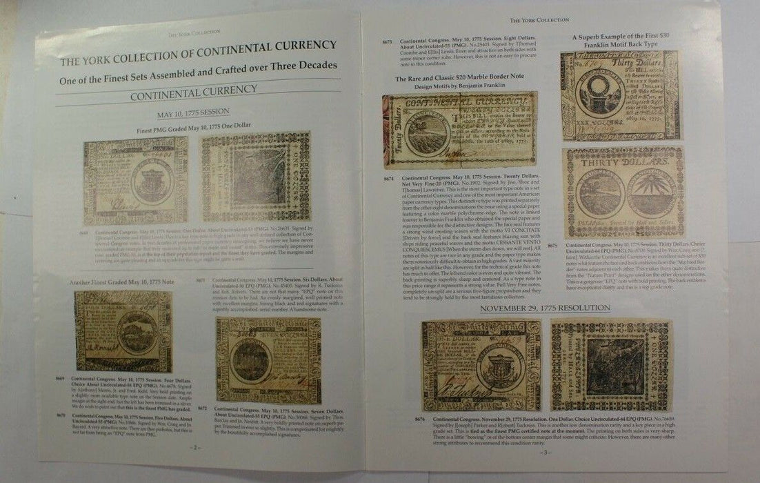 March 25 2009 Stacks York Collection Paper Currency Continental Congress RSE A38
