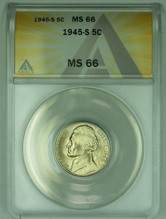 1945-S Jefferson Silver Nickel 5C ANACS MS 66 (51) B