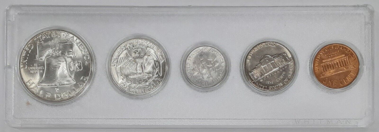 1961-D US Uncirculated Year Set with Silver Half Quarter and Dime 5 Coins Total
