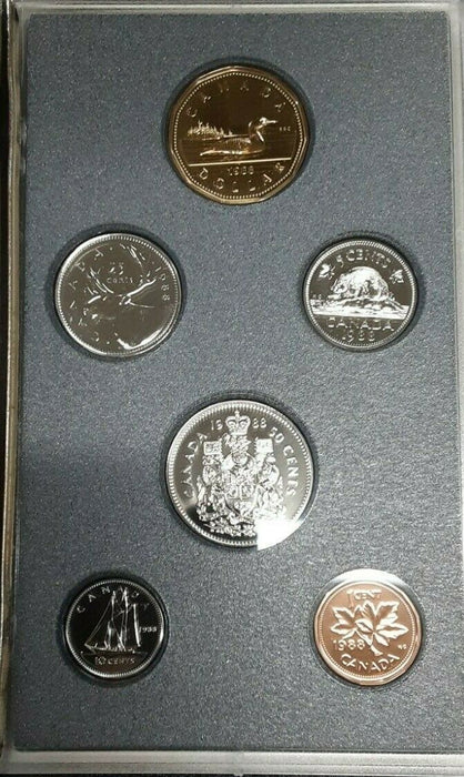1988 Canada 6 Piece Specimen Set- All BU Coins- In Presentation Case