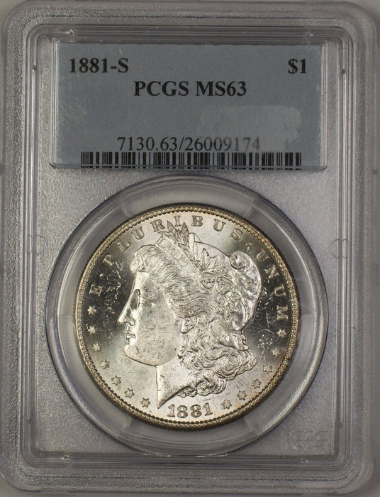 1881-S Morgan Silver Dollar $1 Coin PCGS MS-63 (Better Coin) DGH