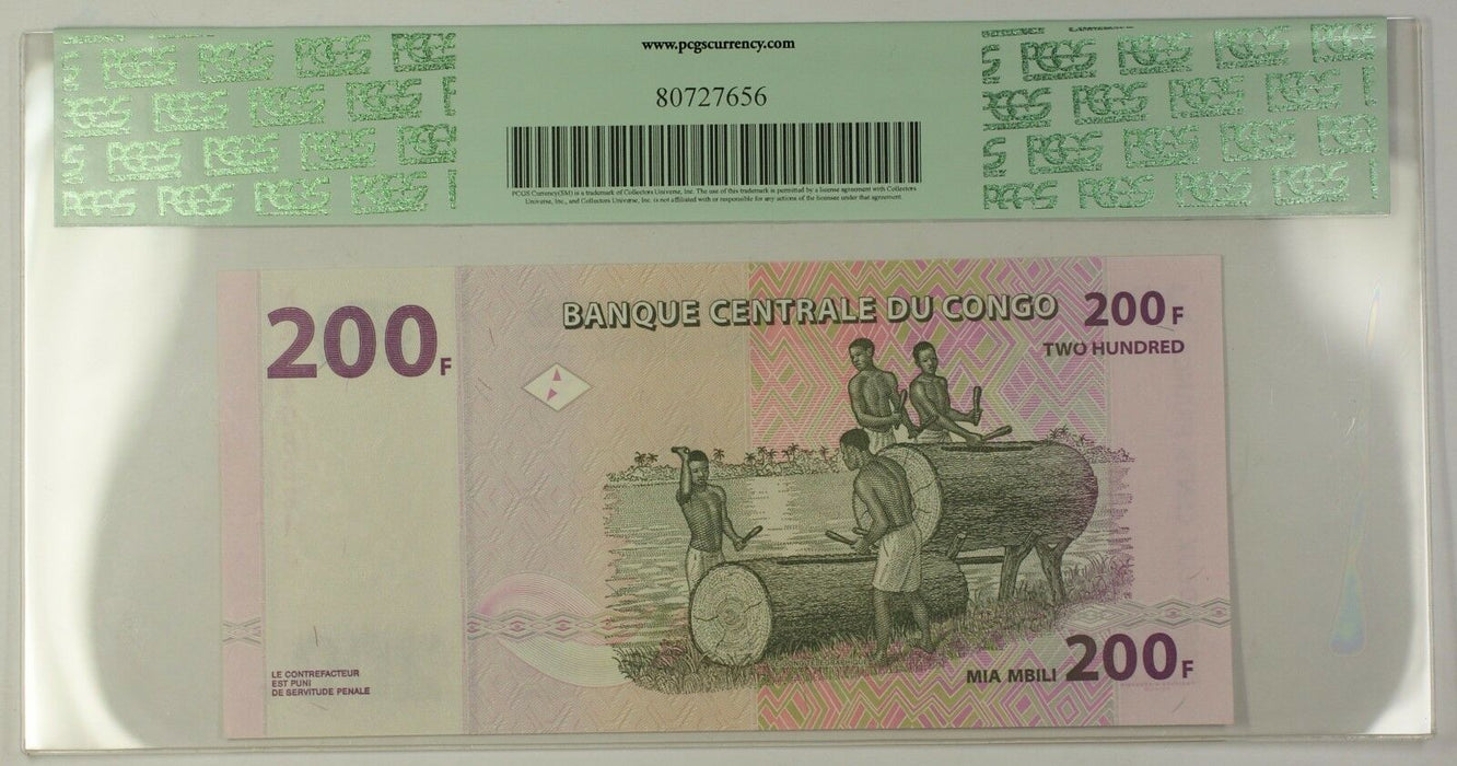 31.7.2007 Congo Democratic Republic 200 Francs Note SCWPM# 99 PCGS GEM 68 PPQ