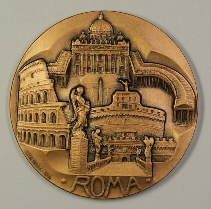1985 Italy Assesorato Al Turismo 55th World Congress Rome Bronze Medal in Case