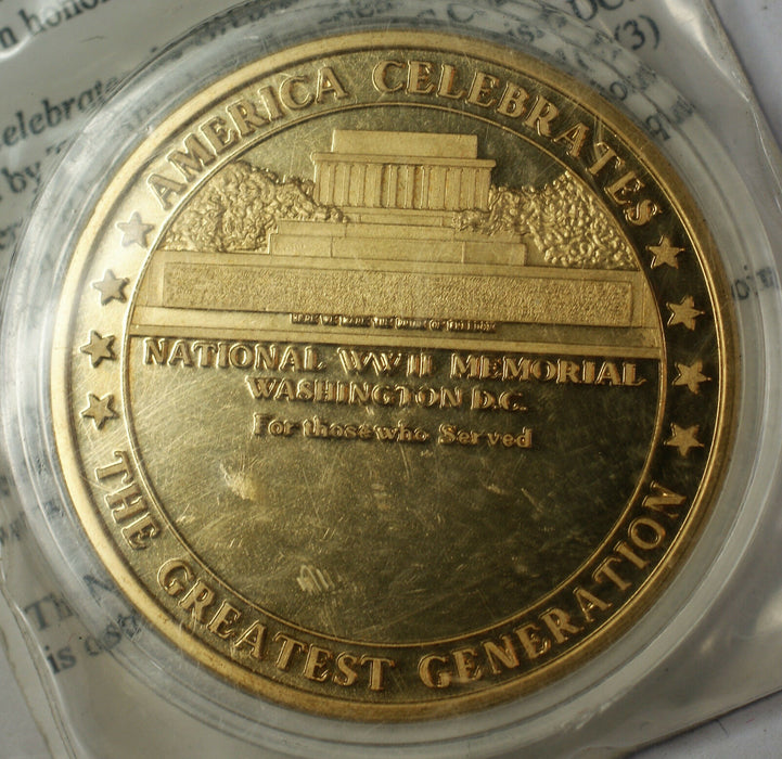 2004 America's Greatest Generation World War Two Memorial Medal UNC Brass