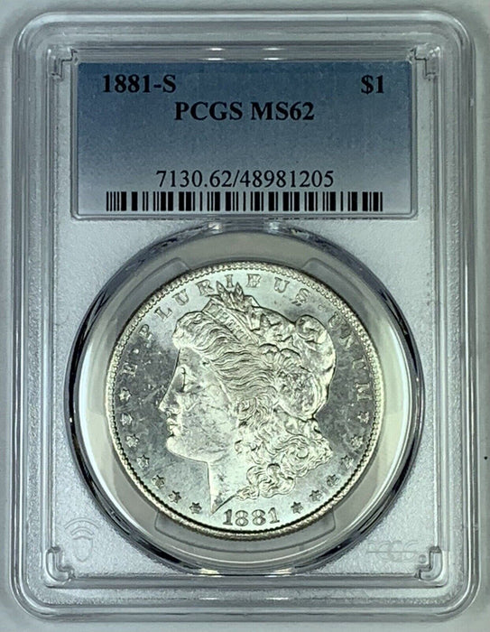 1881-S Morgan Silver $1 Dollar Coin PCGS MS 62 (7)