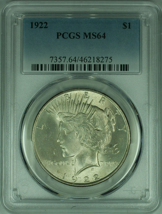 1922 Peace Silver Dollar S$1  PCGS MS-64    (47A)